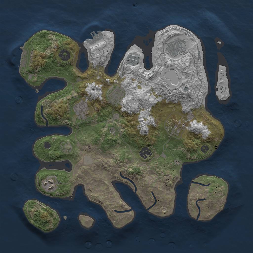 Rust Map: Procedural Map, Size: 3250, Seed: 48512365, 15 Monuments