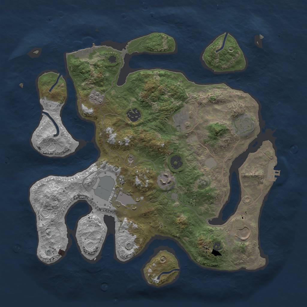 Rust Map: Procedural Map, Size: 3500, Seed: 87263589, 15 Monuments