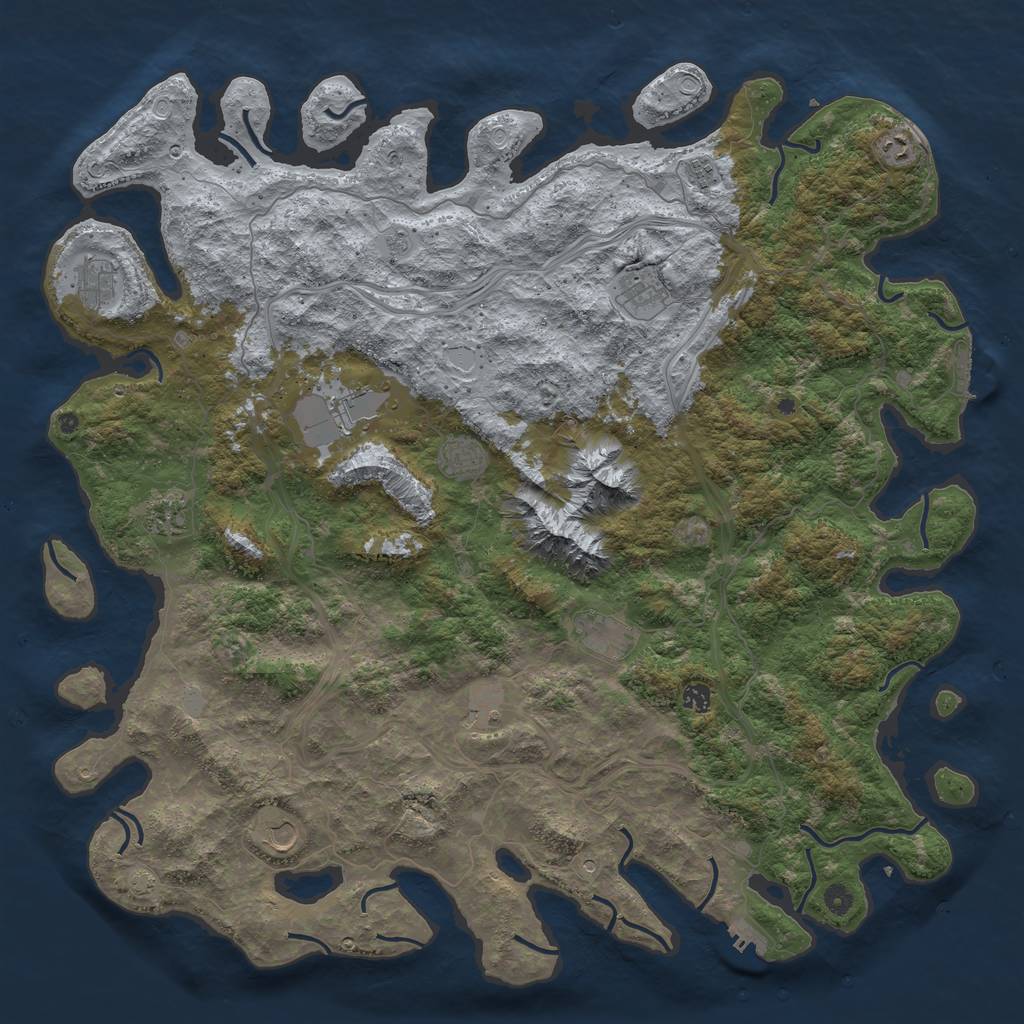Rust Map: Procedural Map, Size: 5200, Seed: 41, 19 Monuments