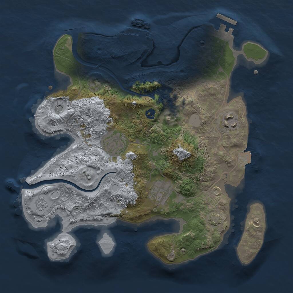 Rust Map: Procedural Map, Size: 2800, Seed: 32, 9 Monuments