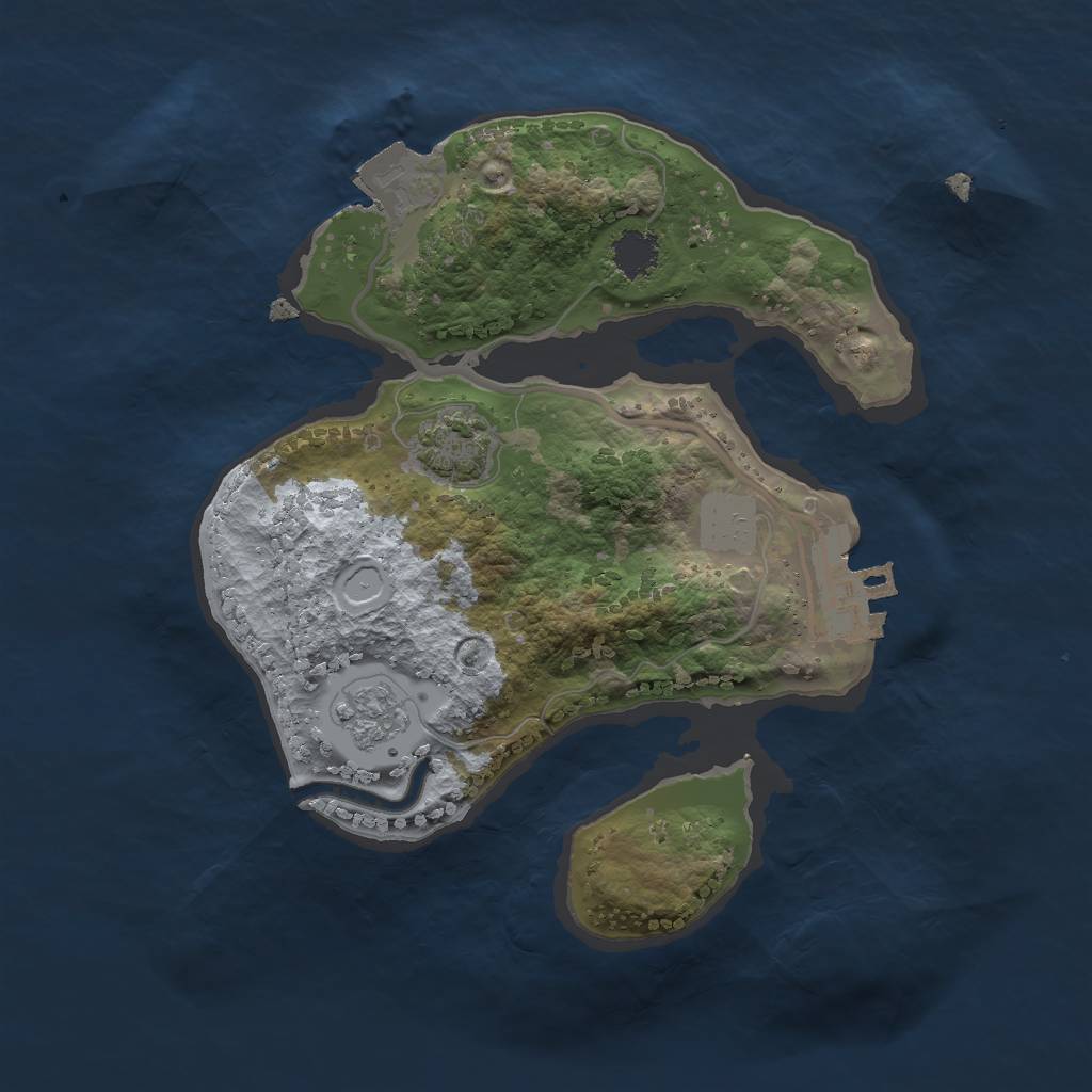 Rust Map: Procedural Map, Size: 2000, Seed: 1199663532, 6 Monuments