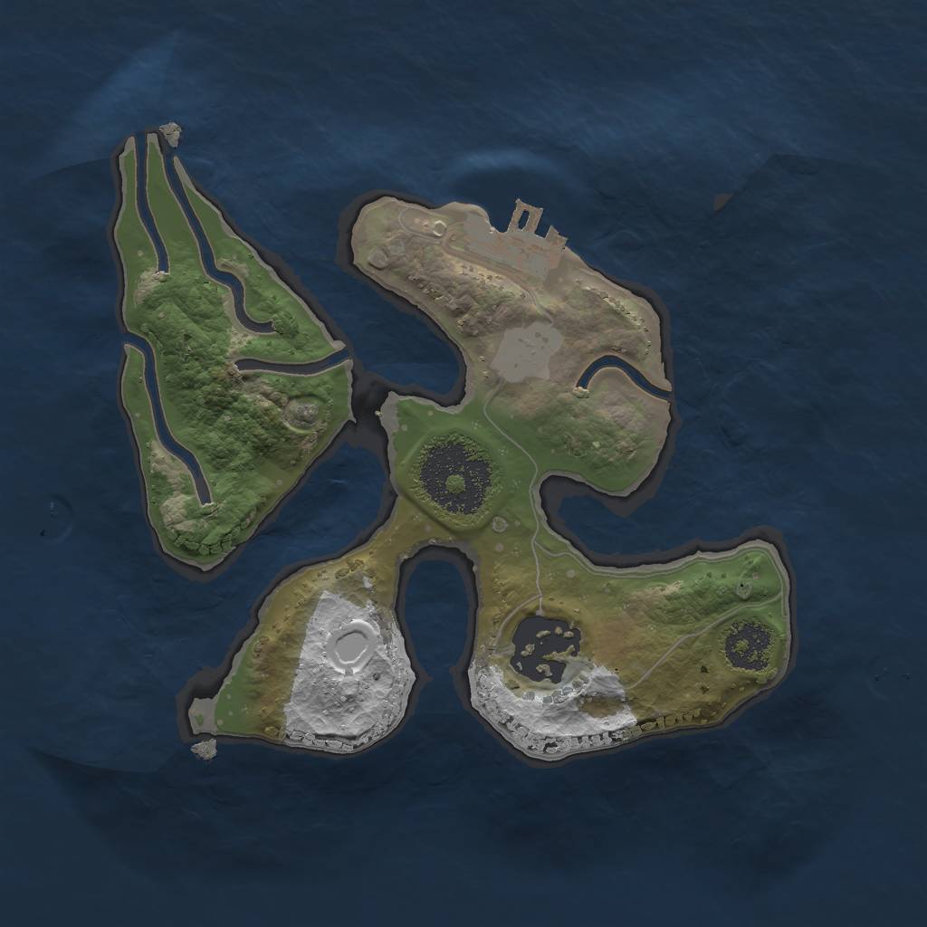 Rust Map: Procedural Map, Size: 2000, Seed: 1839402141, 7 Monuments