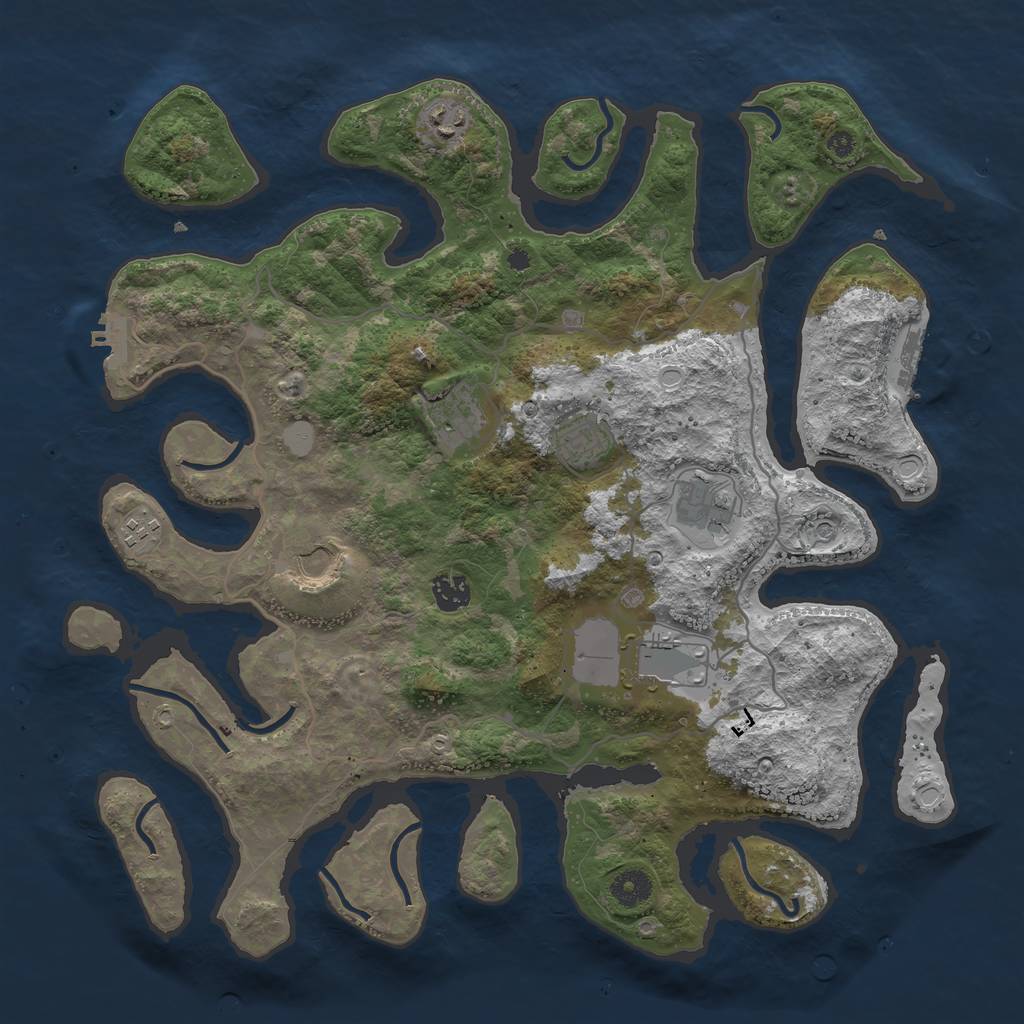 Rust Map: Procedural Map, Size: 4000, Seed: 259217874, 16 Monuments
