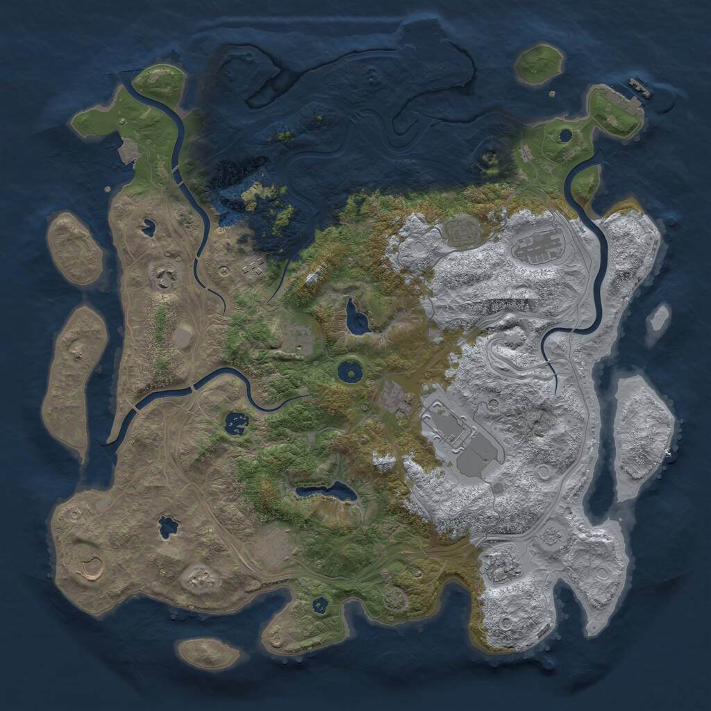 Rust Map: Procedural Map, Size: 4500, Seed: 6549812, 17 Monuments