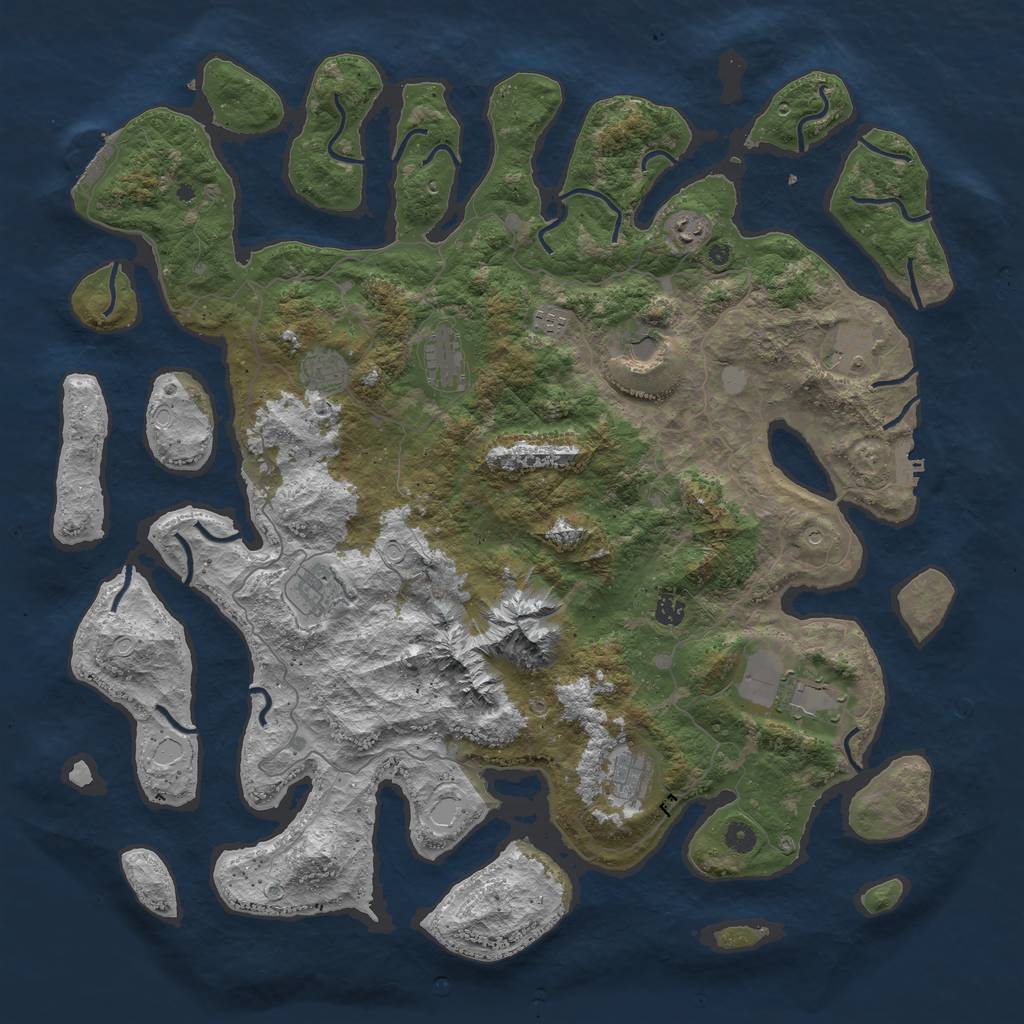 Rust Map: Procedural Map, Size: 5000, Seed: 79187, 18 Monuments