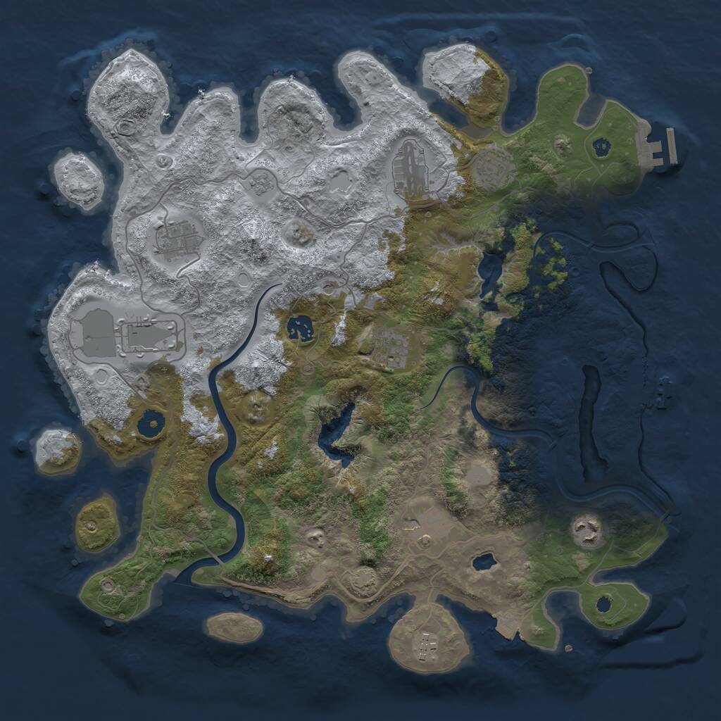 Rust Map: Procedural Map, Size: 4000, Seed: 144616, 15 Monuments