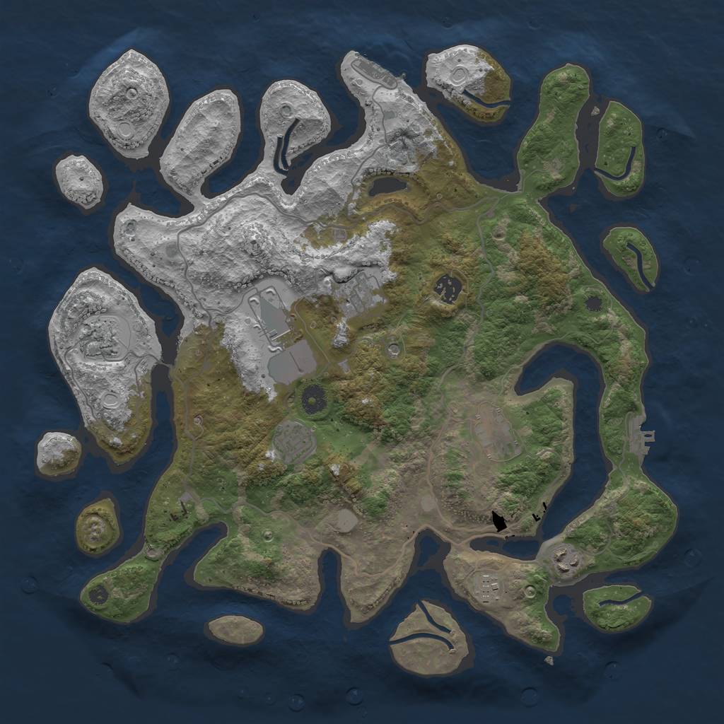 Rust Map: Procedural Map, Size: 4000, Seed: 144616, 16 Monuments
