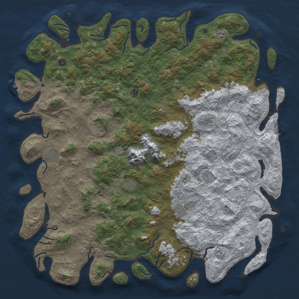 Rust Map: Procedural Map, Size: 6000, Seed: 232, 20 Monuments