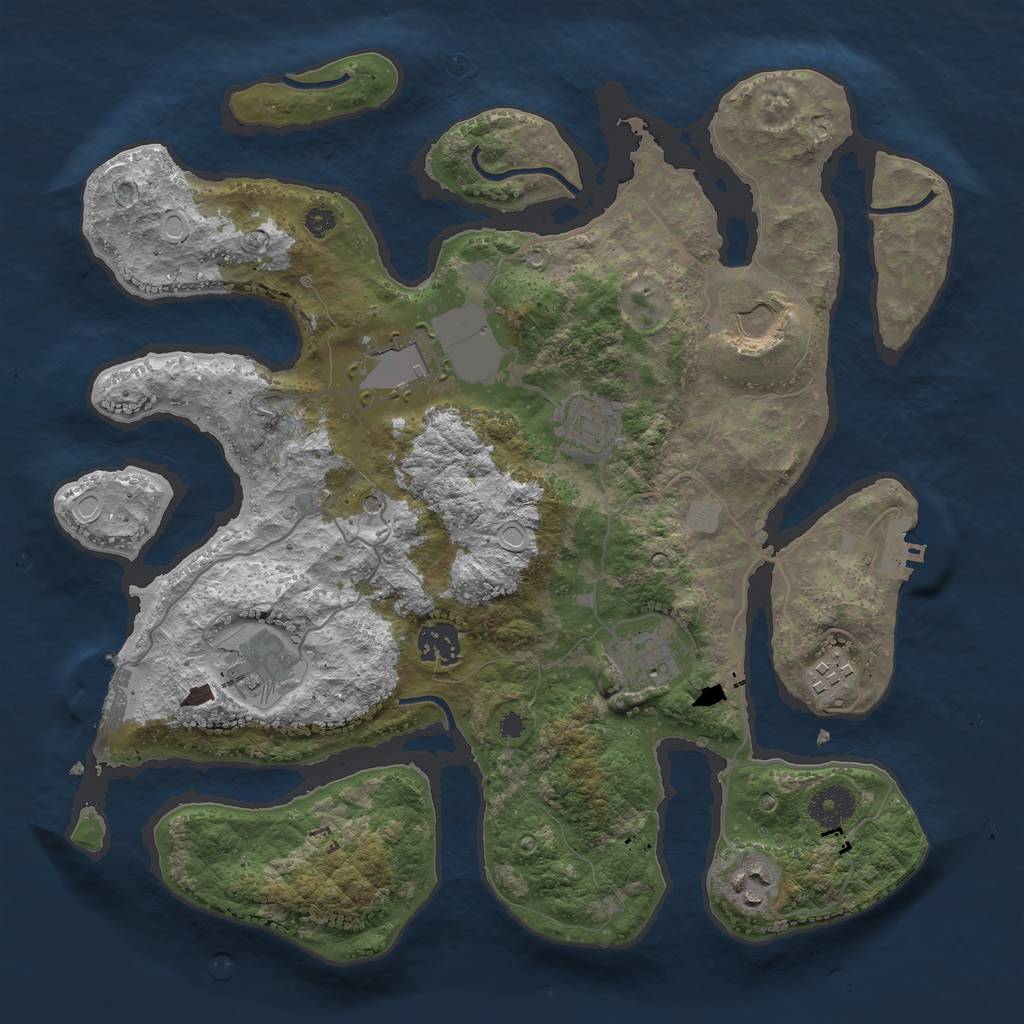 Rust Map: Procedural Map, Size: 3500, Seed: 1812965025, 16 Monuments