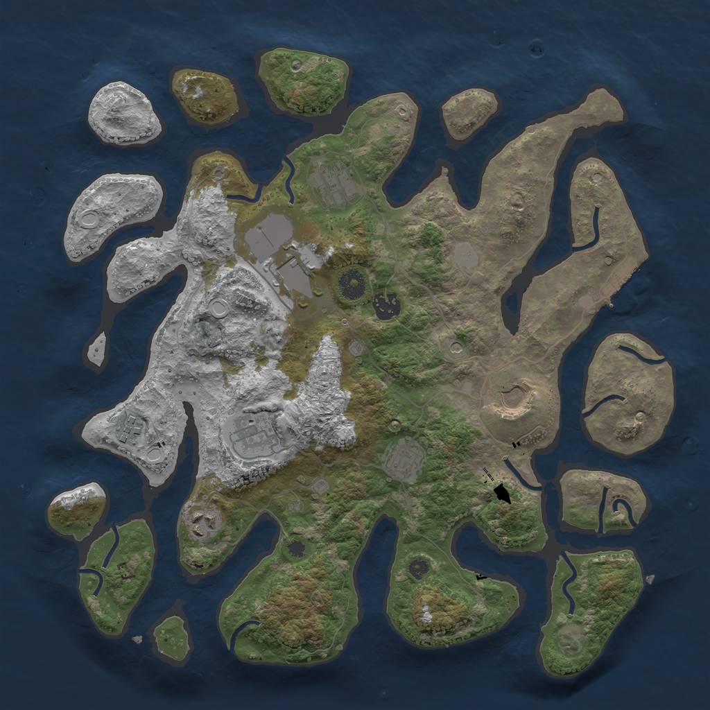 Rust Map: Procedural Map, Size: 3800, Seed: 200, 15 Monuments
