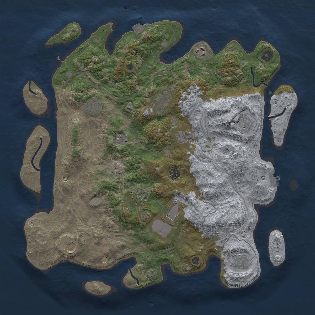 Rust Map: Procedural Map, Size: 4250, Seed: 6549812, 18 Monuments
