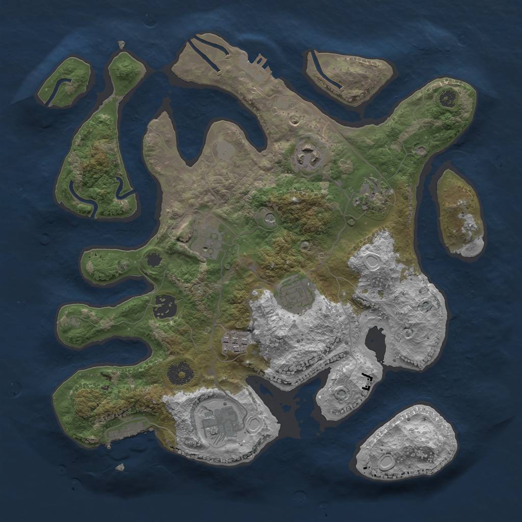 Rust Map: Procedural Map, Size: 3200, Seed: 1199, 15 Monuments