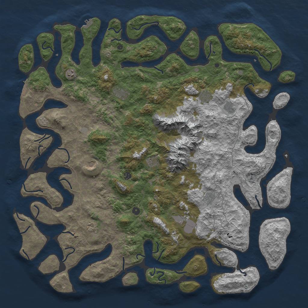 Rust Map: Procedural Map, Size: 6000, Seed: 236, 19 Monuments