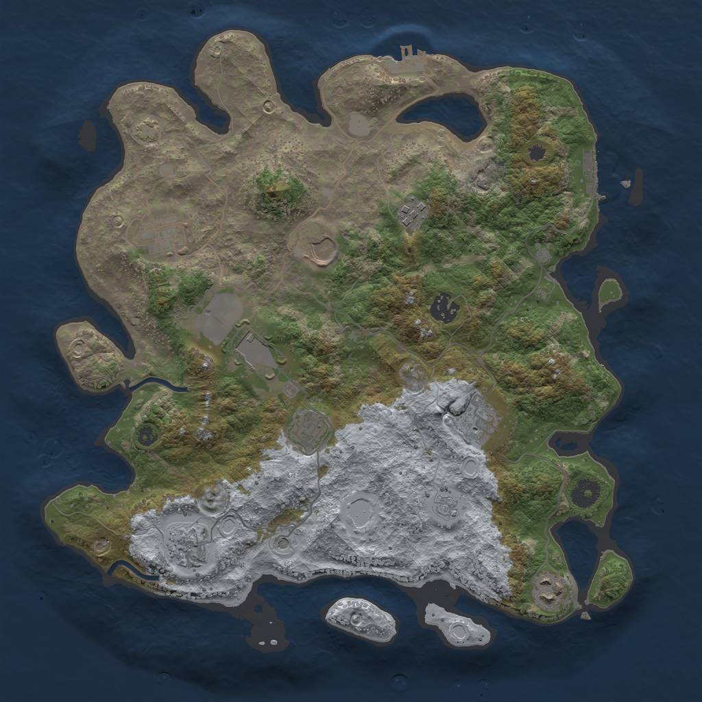 Rust Map: Procedural Map, Size: 3700, Seed: 5012018, 17 Monuments