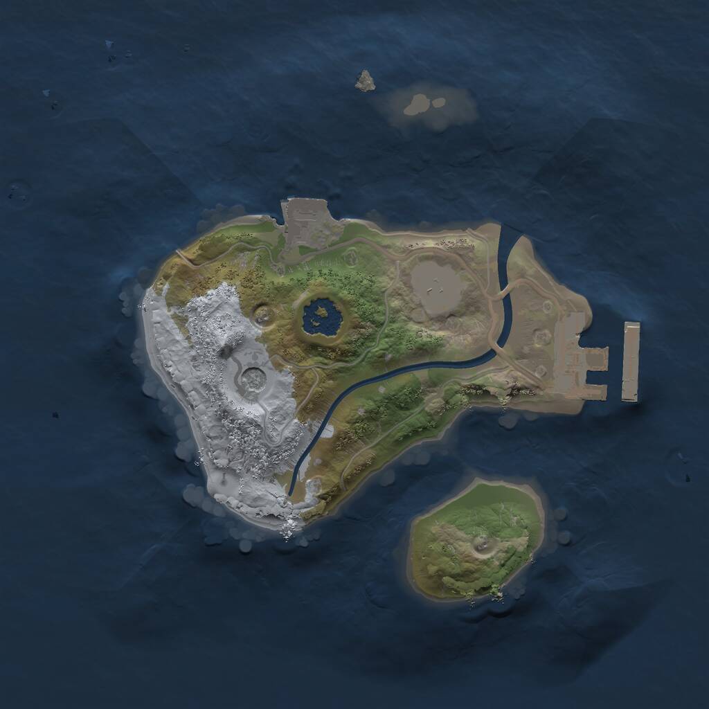 Rust Map: Procedural Map, Size: 1800, Seed: 1199663532, 3 Monuments