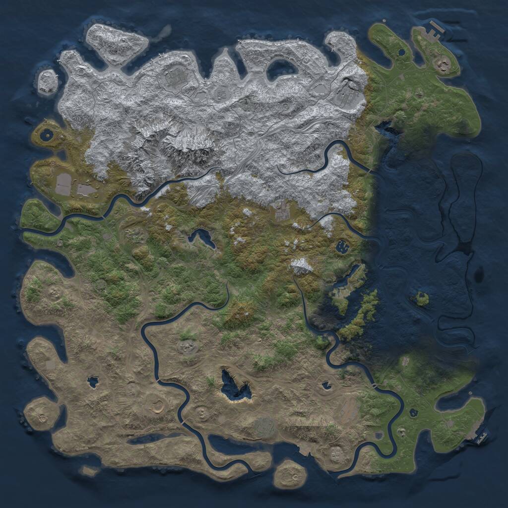 Rust Map: Procedural Map, Size: 6000, Seed: 237, 17 Monuments