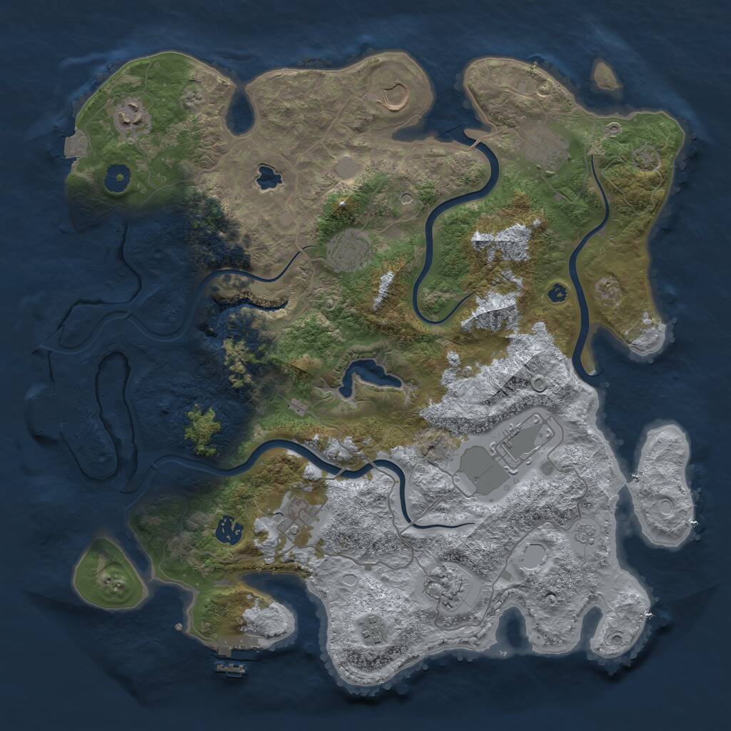 Rust Map: Procedural Map, Size: 4000, Seed: 505545663, 15 Monuments