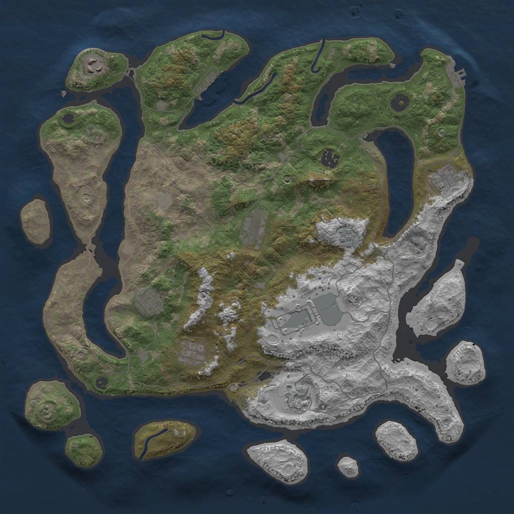 Rust Map: Procedural Map, Size: 4250, Seed: 17858, 17 Monuments