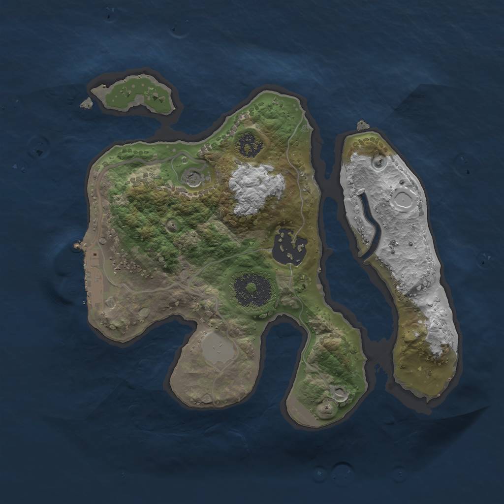 Rust Map: Procedural Map, Size: 2100, Seed: 40, 8 Monuments
