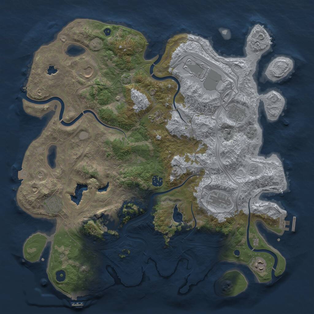 Rust Map: Procedural Map, Size: 4250, Seed: 1609580283, 16 Monuments