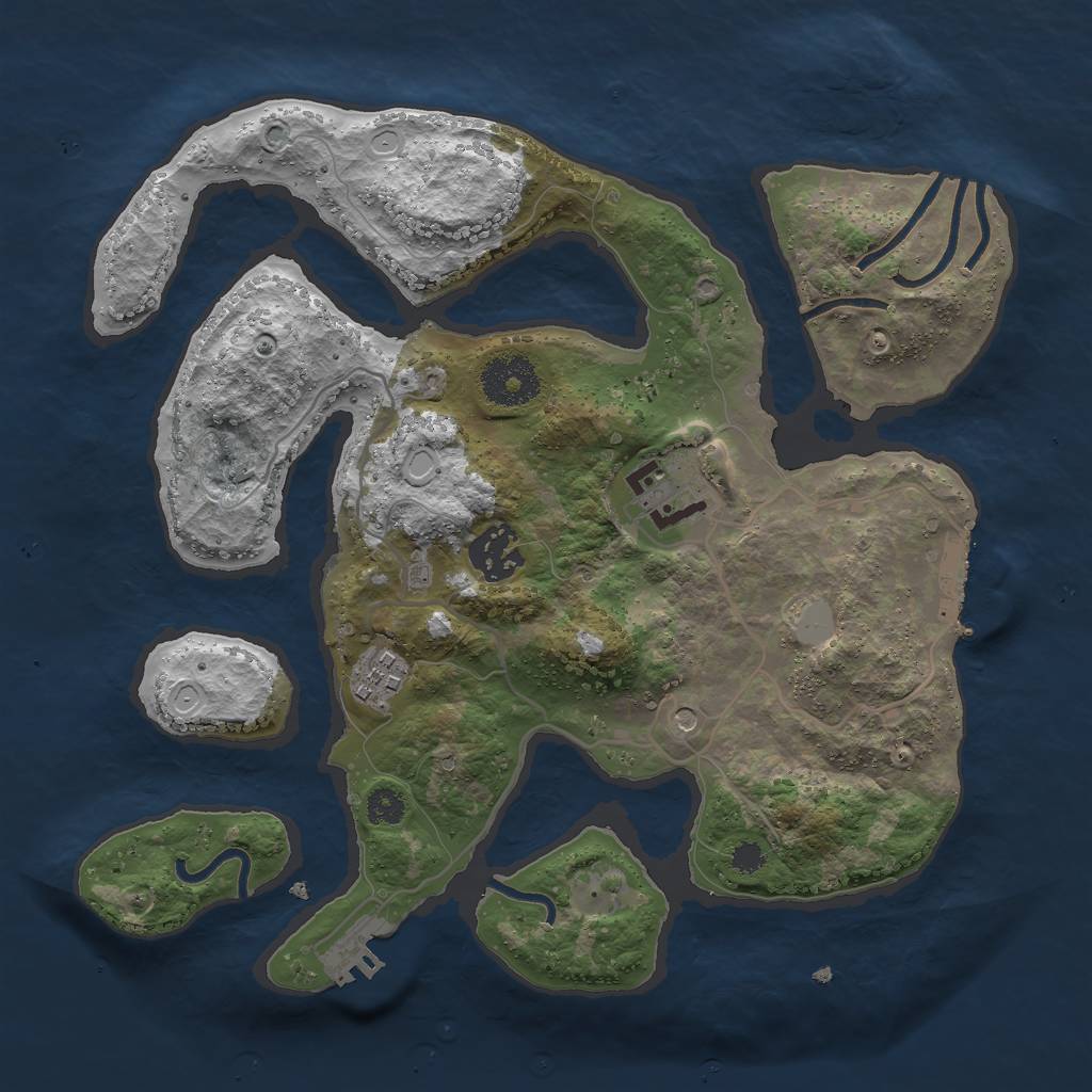 Rust Map: Procedural Map, Size: 3000, Seed: 6154242, 11 Monuments