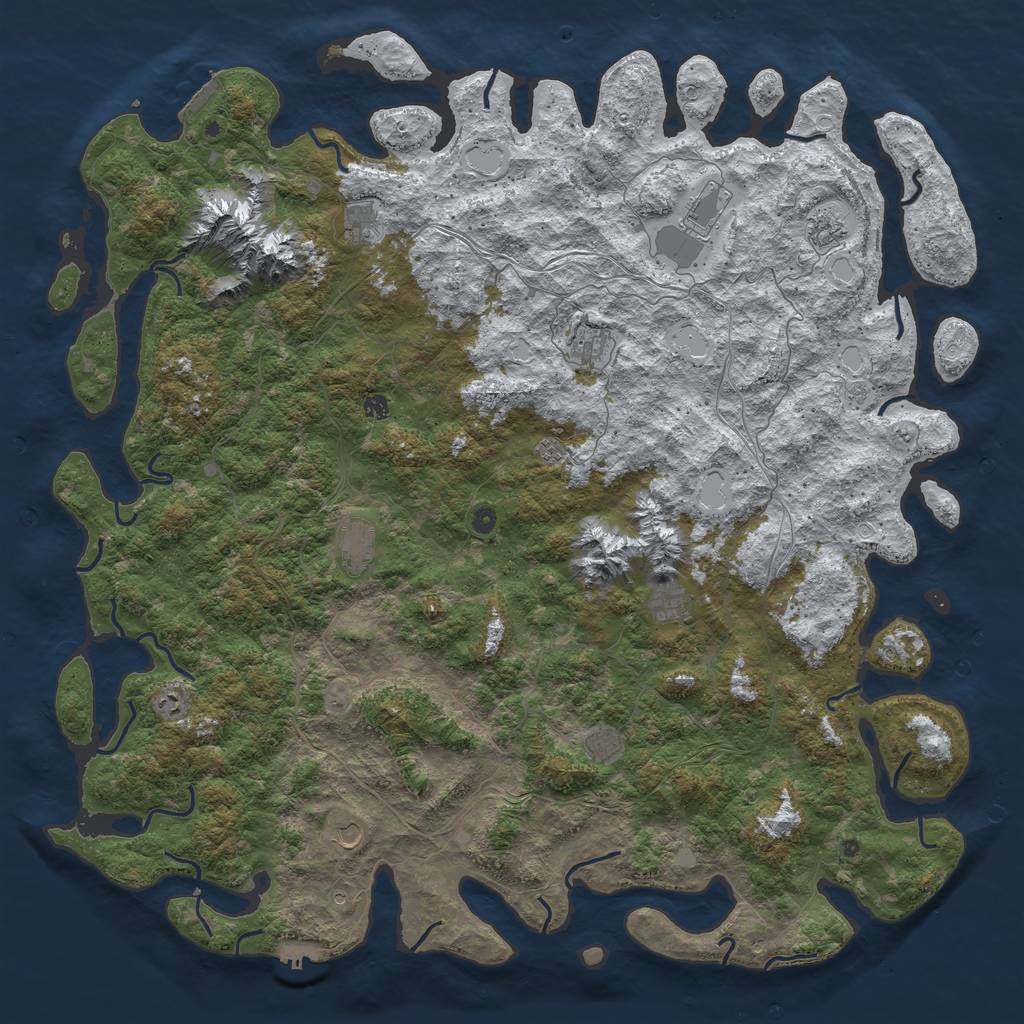 Rust Map: Procedural Map, Size: 6000, Seed: 231, 20 Monuments