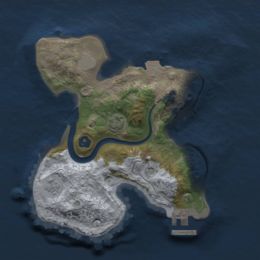 Rust Map: Procedural Map, Size: 2120, Seed: 2147483647, 5 Monuments