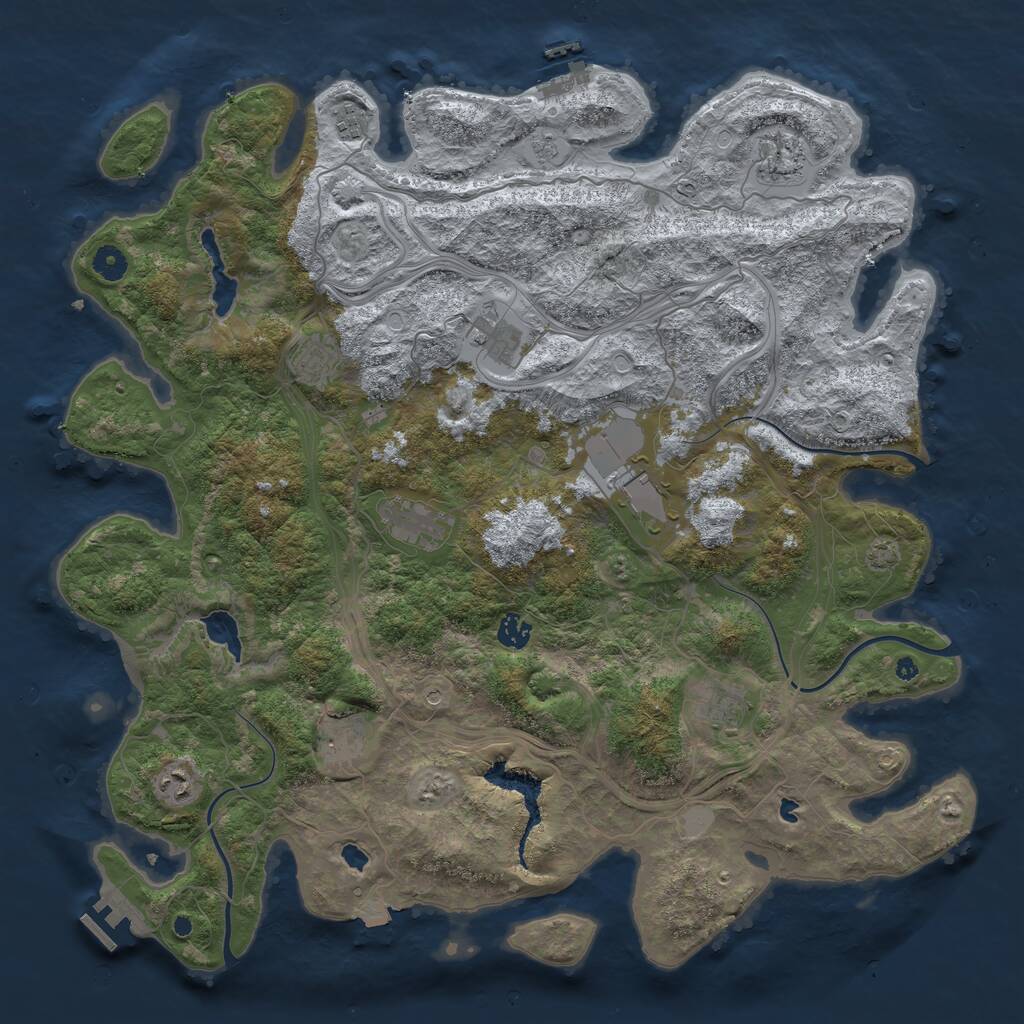 Rust Map: Procedural Map, Size: 4500, Seed: 32457, 16 Monuments