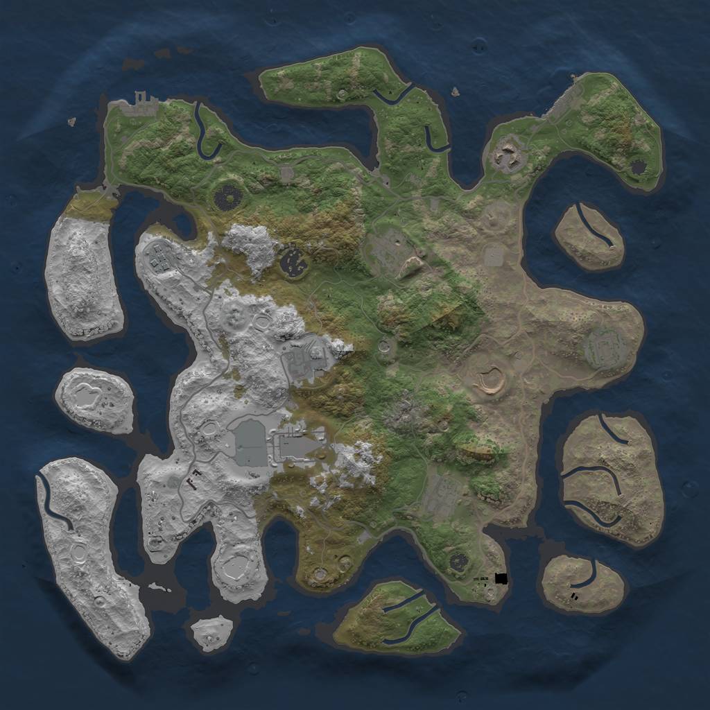 Rust Map: Procedural Map, Size: 4000, Seed: 6730, 17 Monuments