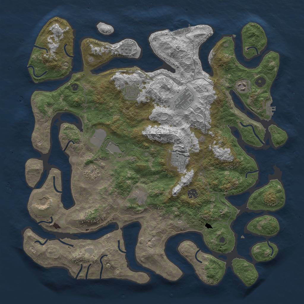 Rust Map: Procedural Map, Size: 4500, Seed: 764704, 18 Monuments