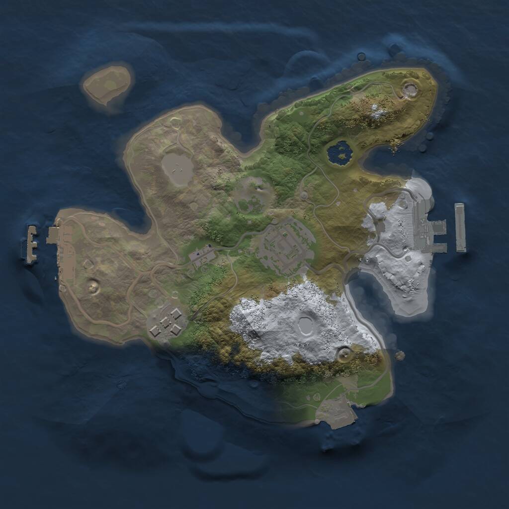 Rust Map: Procedural Map, Size: 2100, Seed: 50500, 5 Monuments