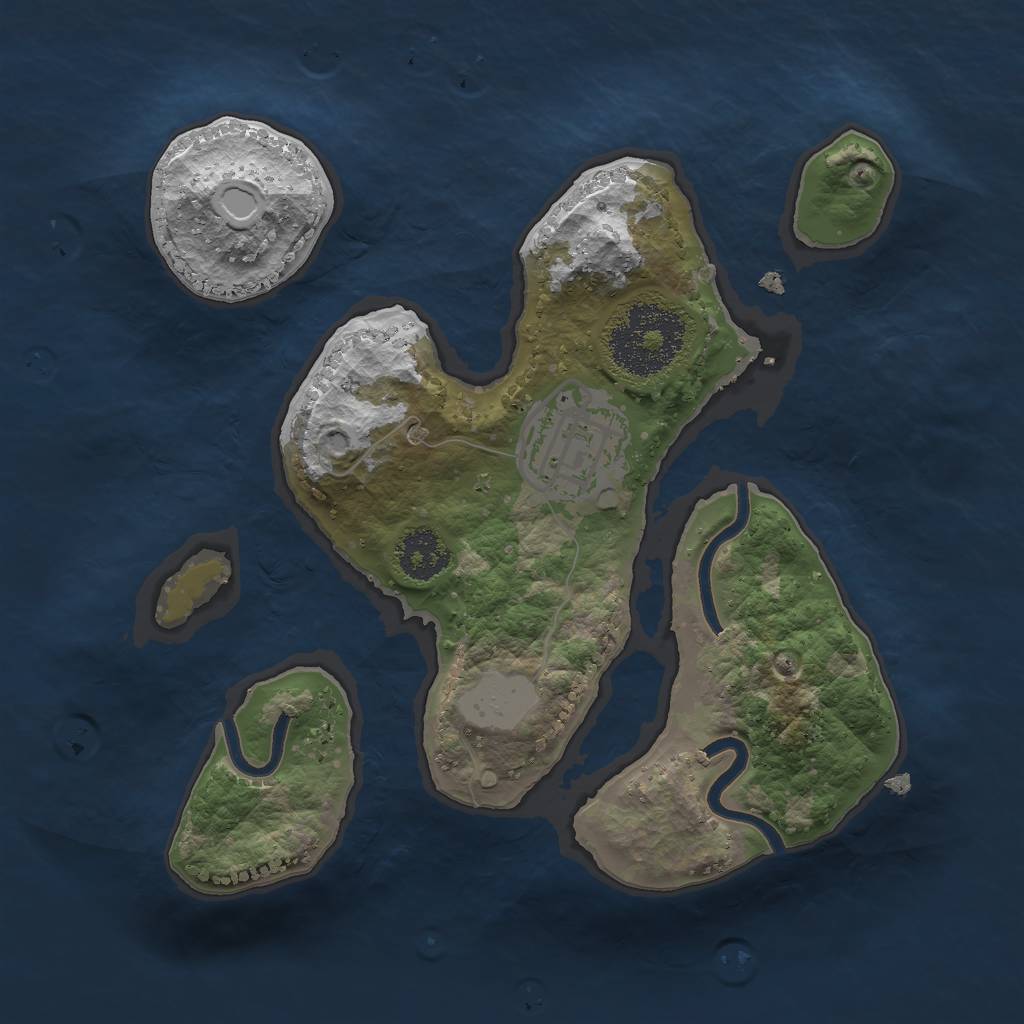 Rust Map: Procedural Map, Size: 2120, Seed: 980754234, 6 Monuments