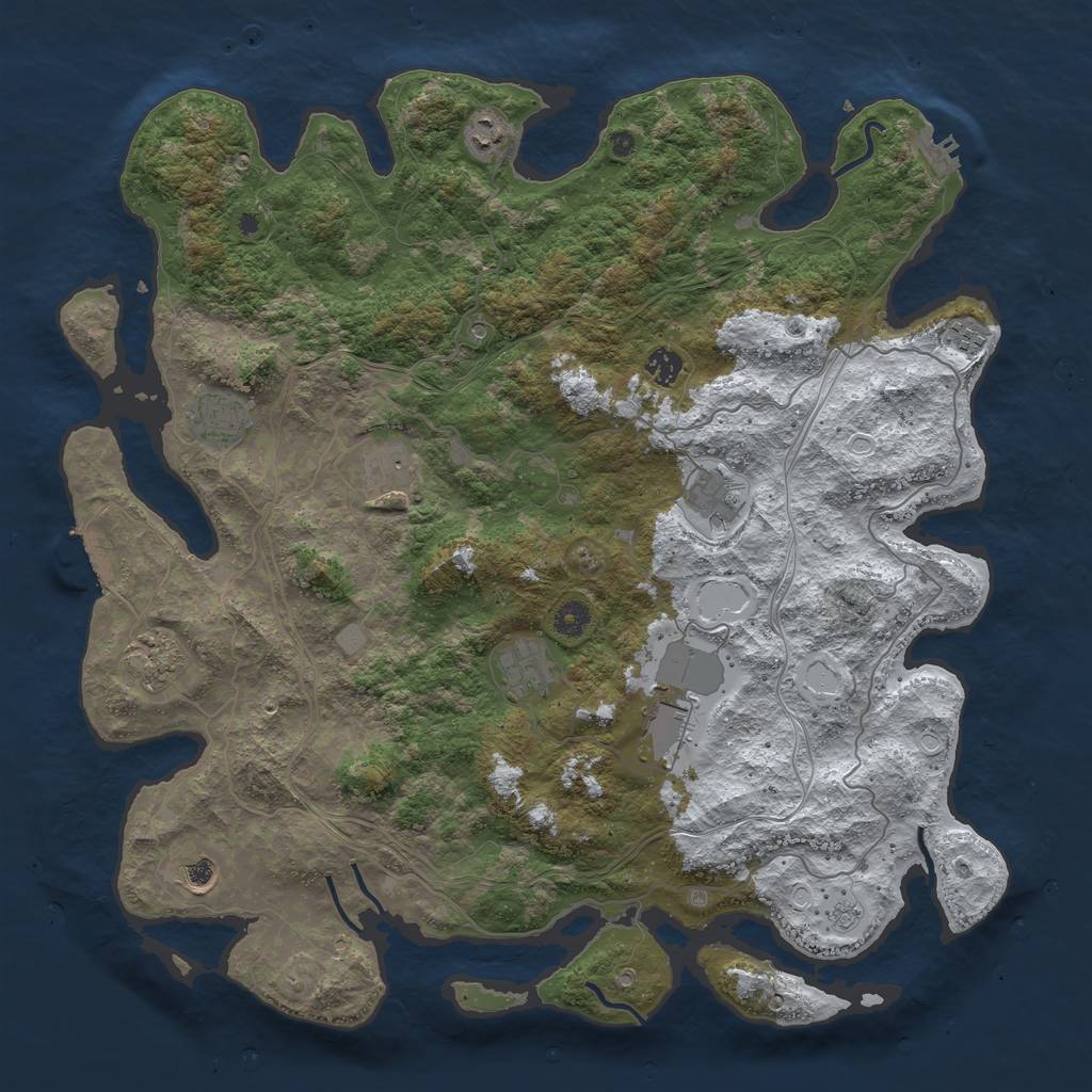 Rust Map: Procedural Map, Size: 4500, Seed: 776368, 19 Monuments