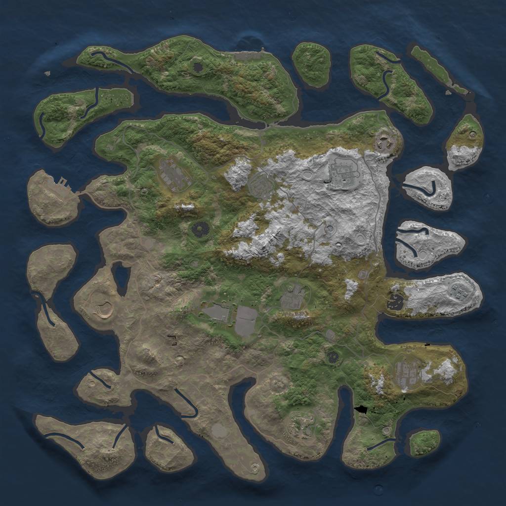 Rust Map: Procedural Map, Size: 4500, Seed: 5482130, 19 Monuments