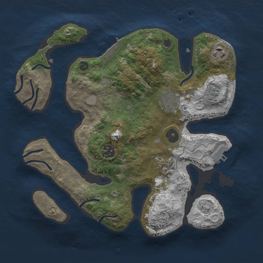 Rust Map: Procedural Map, Size: 3000, Seed: 20200806, 12 Monuments