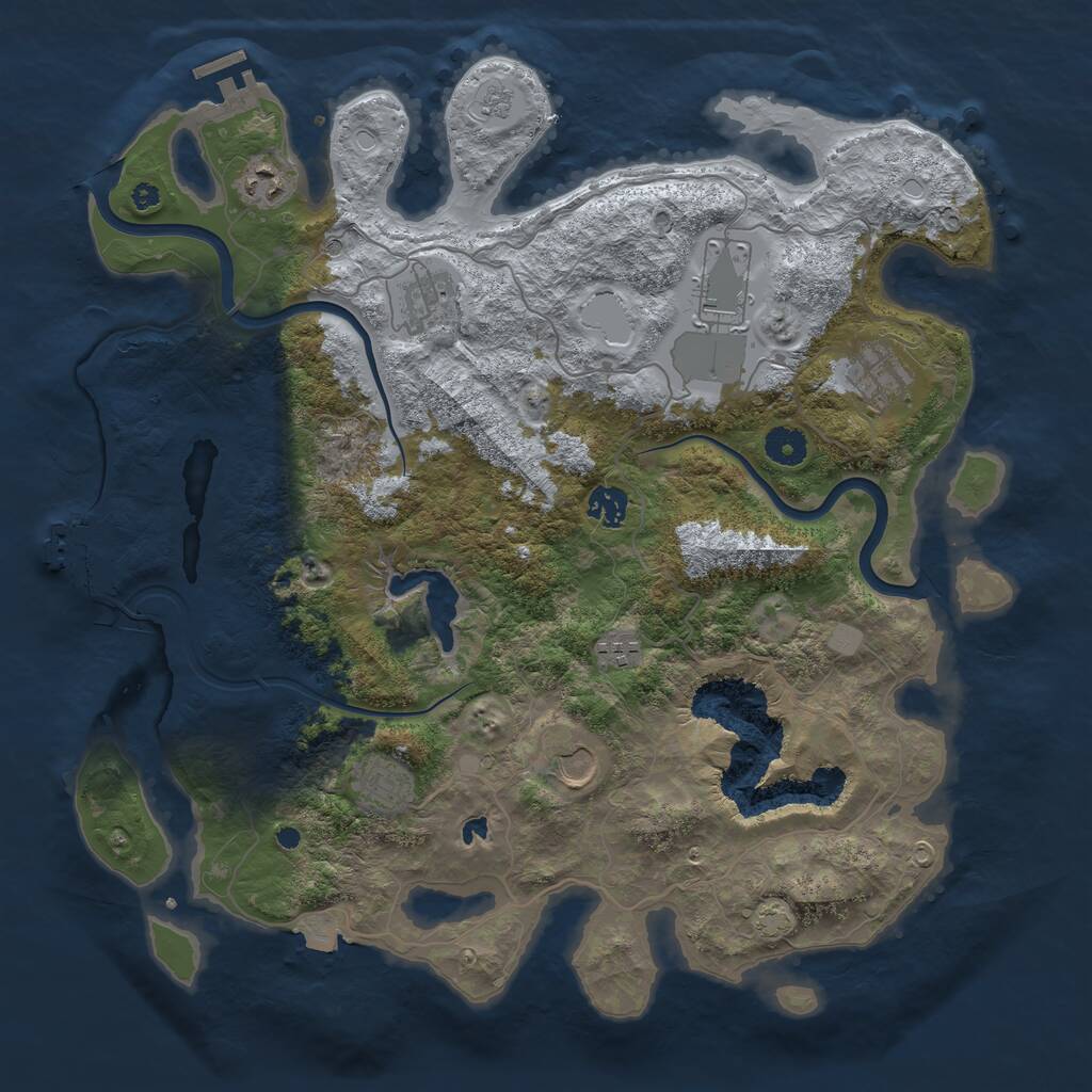 Rust Map: Procedural Map, Size: 4000, Seed: 1725091545, 14 Monuments