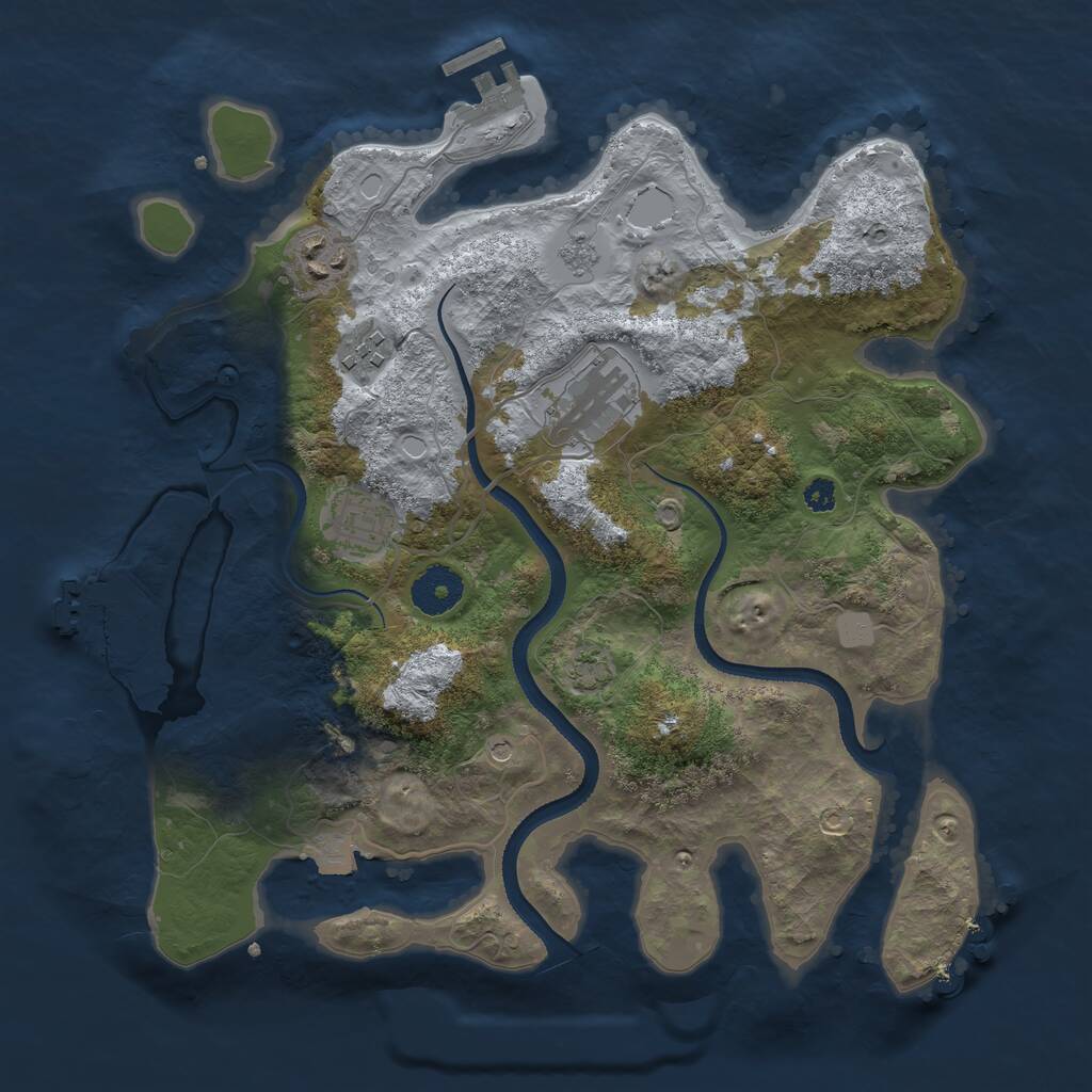 Rust Map: Procedural Map, Size: 3314, Seed: 32813842, 10 Monuments