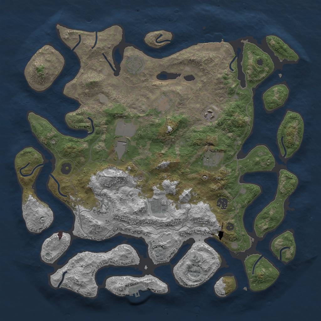 Rust Map: Procedural Map, Size: 4250, Seed: 20641717, 17 Monuments