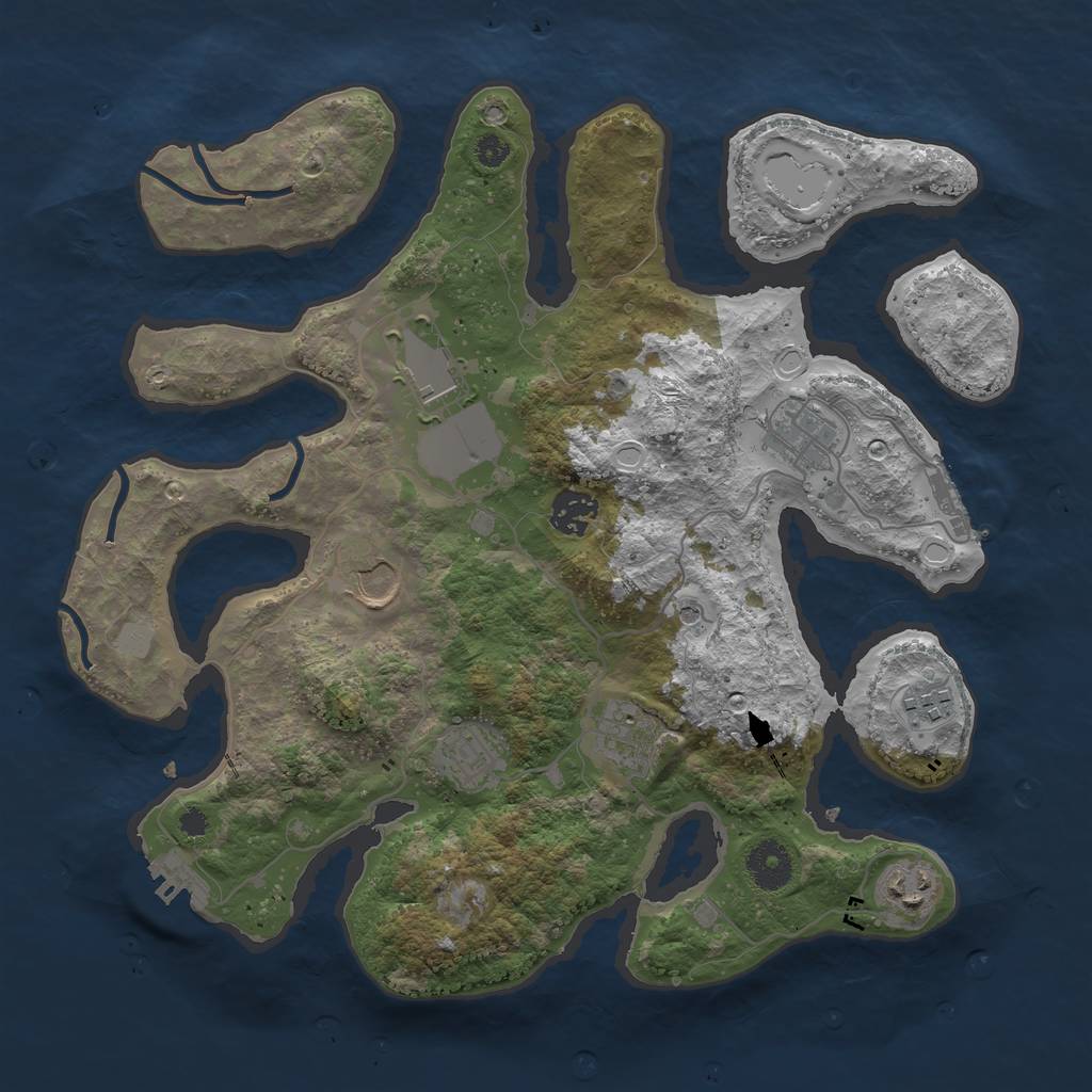 Rust Map: Procedural Map, Size: 3500, Seed: 726714180, 16 Monuments