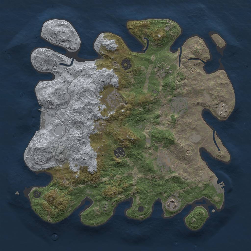 Rust Map: Procedural Map, Size: 3425, Seed: 62804988, 16 Monuments
