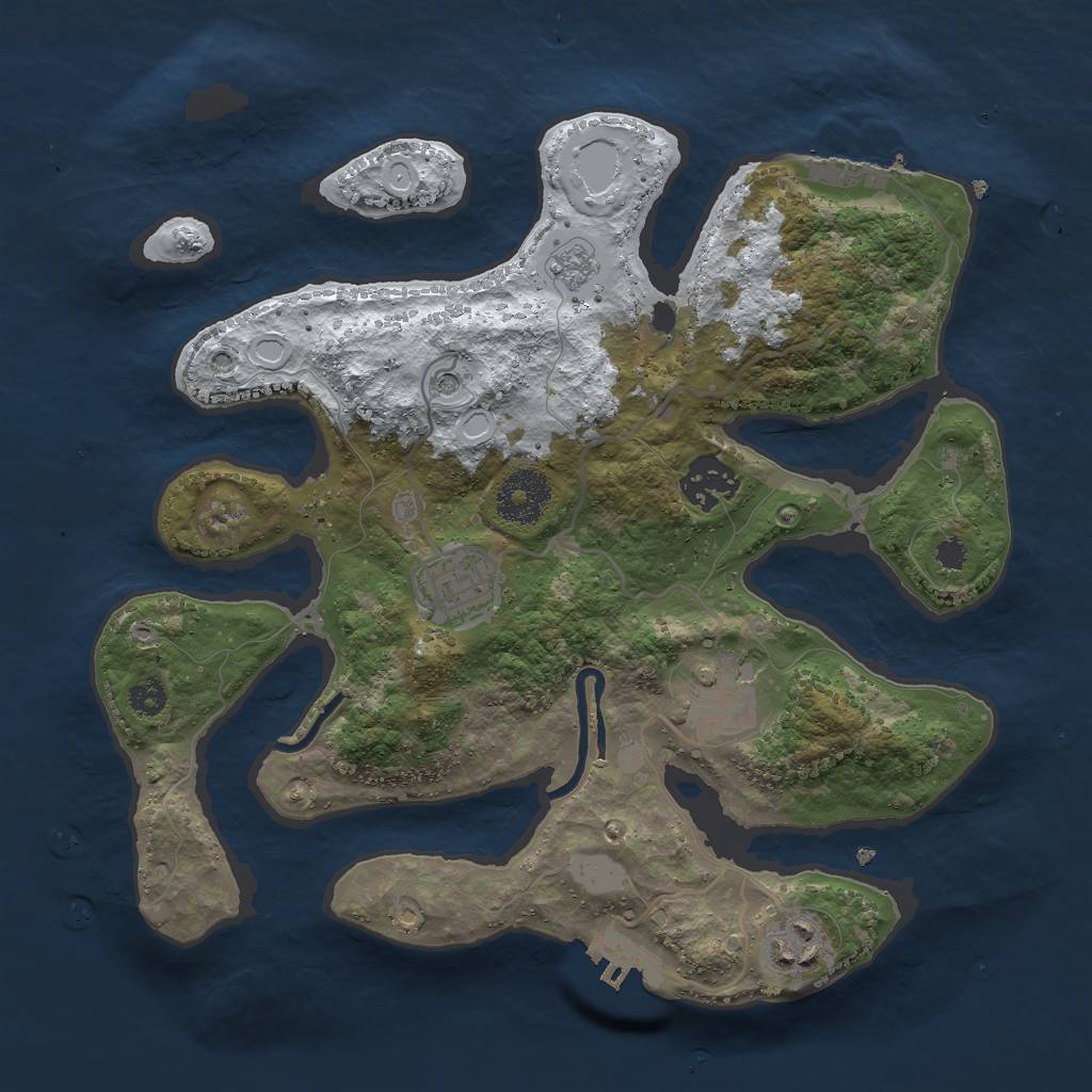 Rust Map: Procedural Map, Size: 3000, Seed: 394769, 13 Monuments
