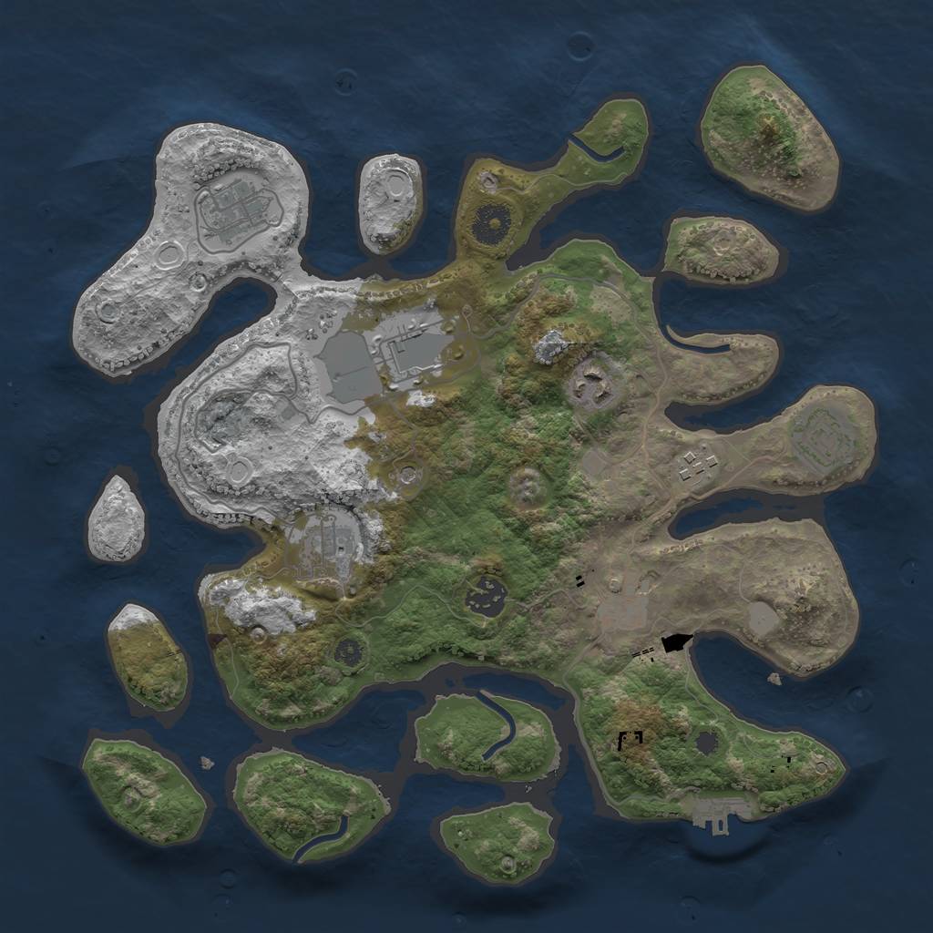 Rust Map: Procedural Map, Size: 3500, Seed: 1526623706, 15 Monuments