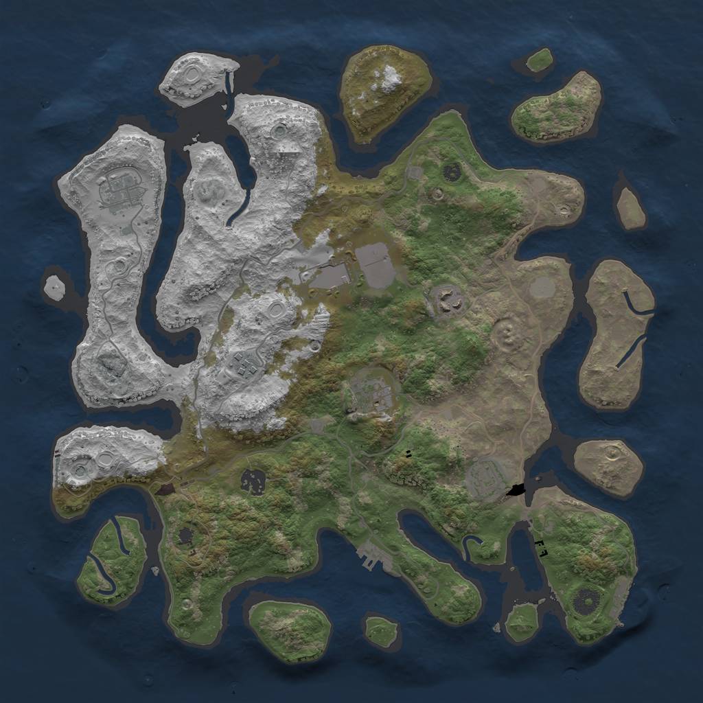 Rust Map: Procedural Map, Size: 4000, Seed: 244861879, 15 Monuments