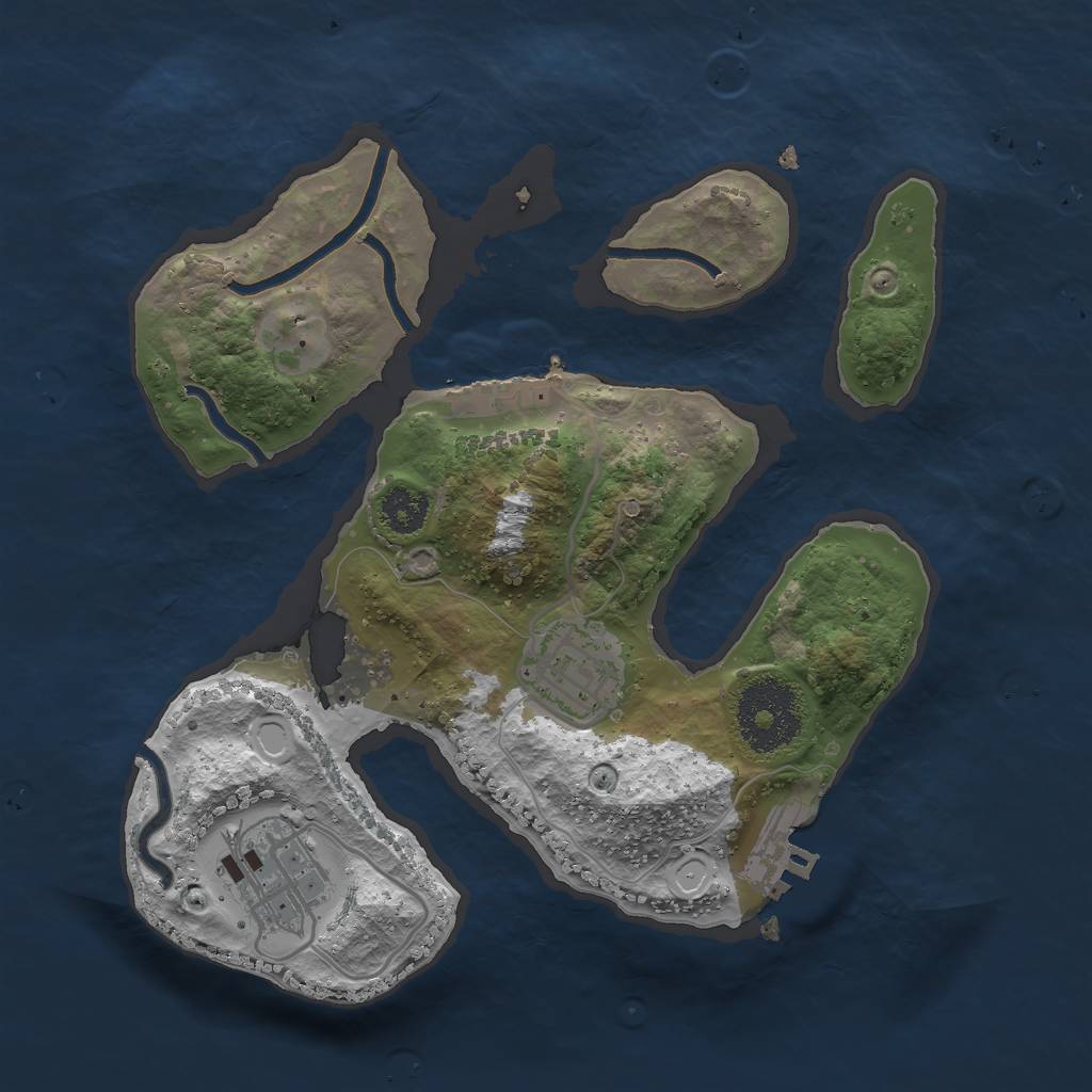 Rust Map: Procedural Map, Size: 2421, Seed: 2147483647, 9 Monuments