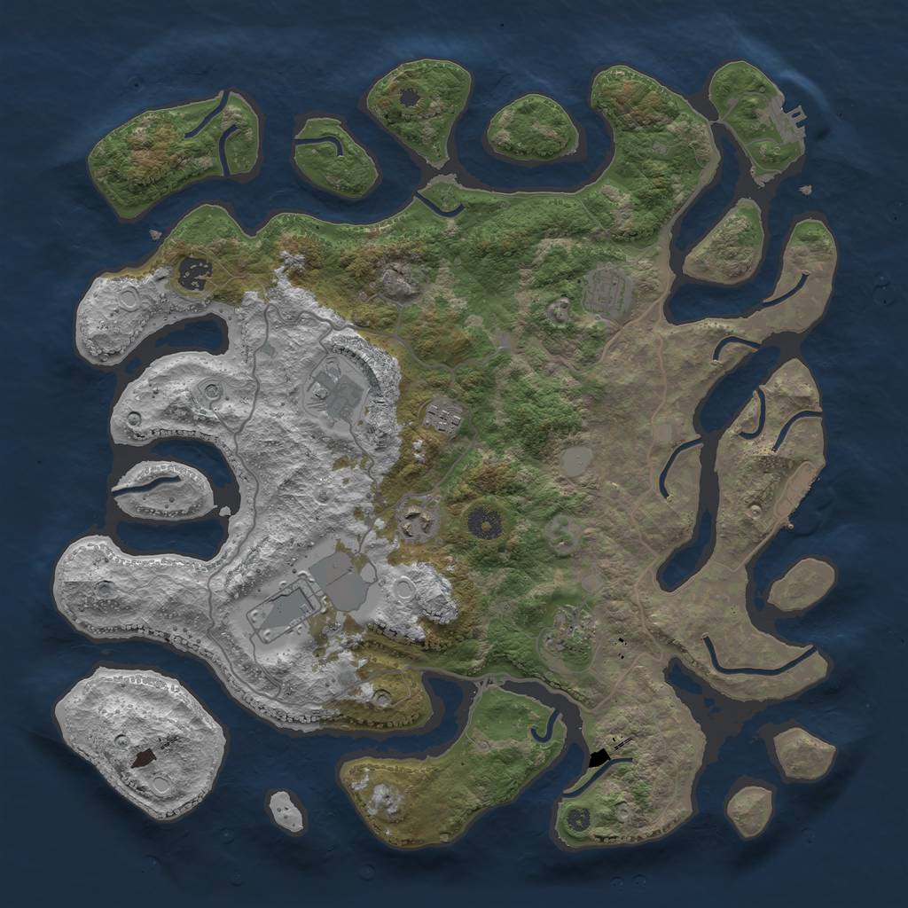 Rust Map: Procedural Map, Size: 4000, Seed: 1784081432, 15 Monuments