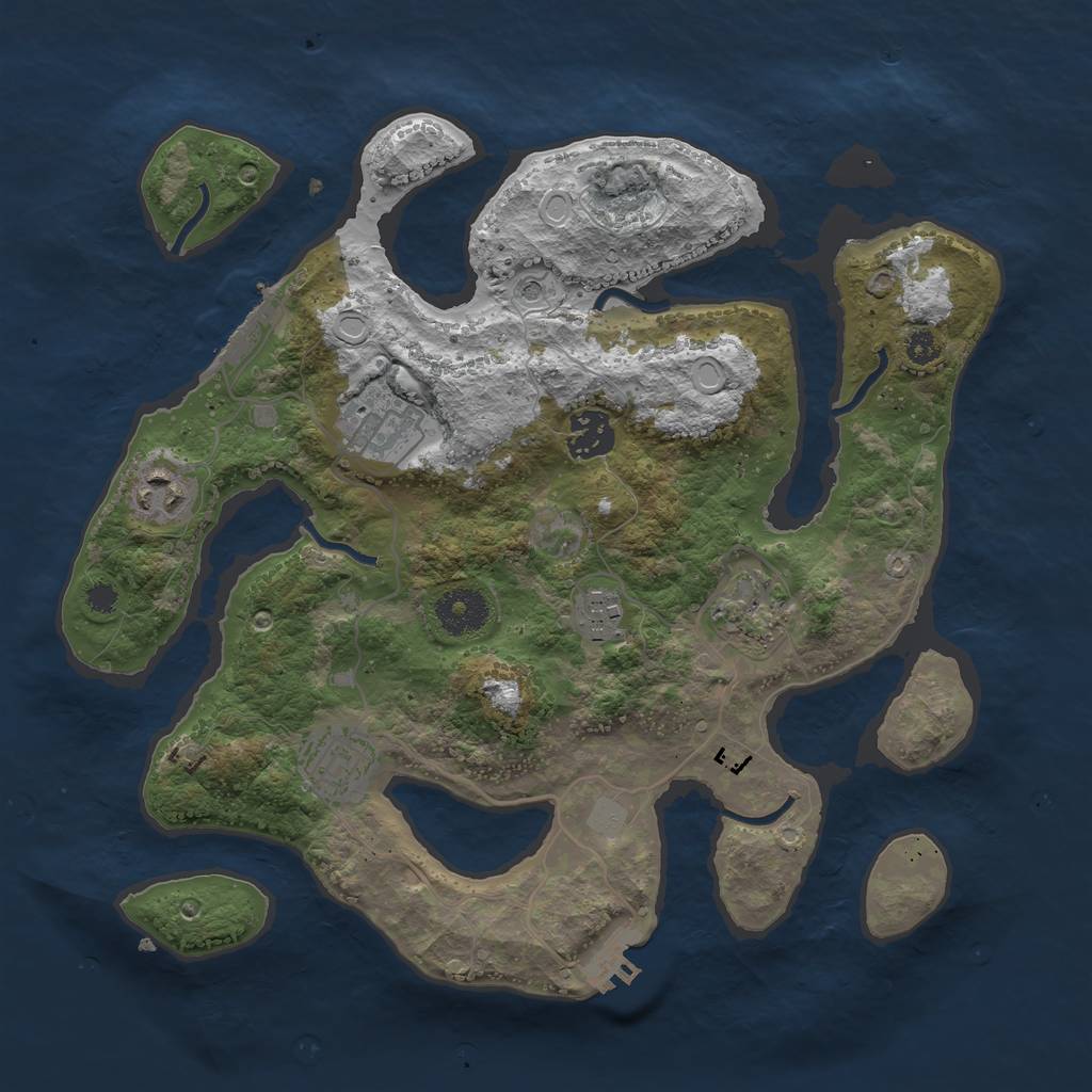 Rust Map: Procedural Map, Size: 3300, Seed: 1570396309, 14 Monuments