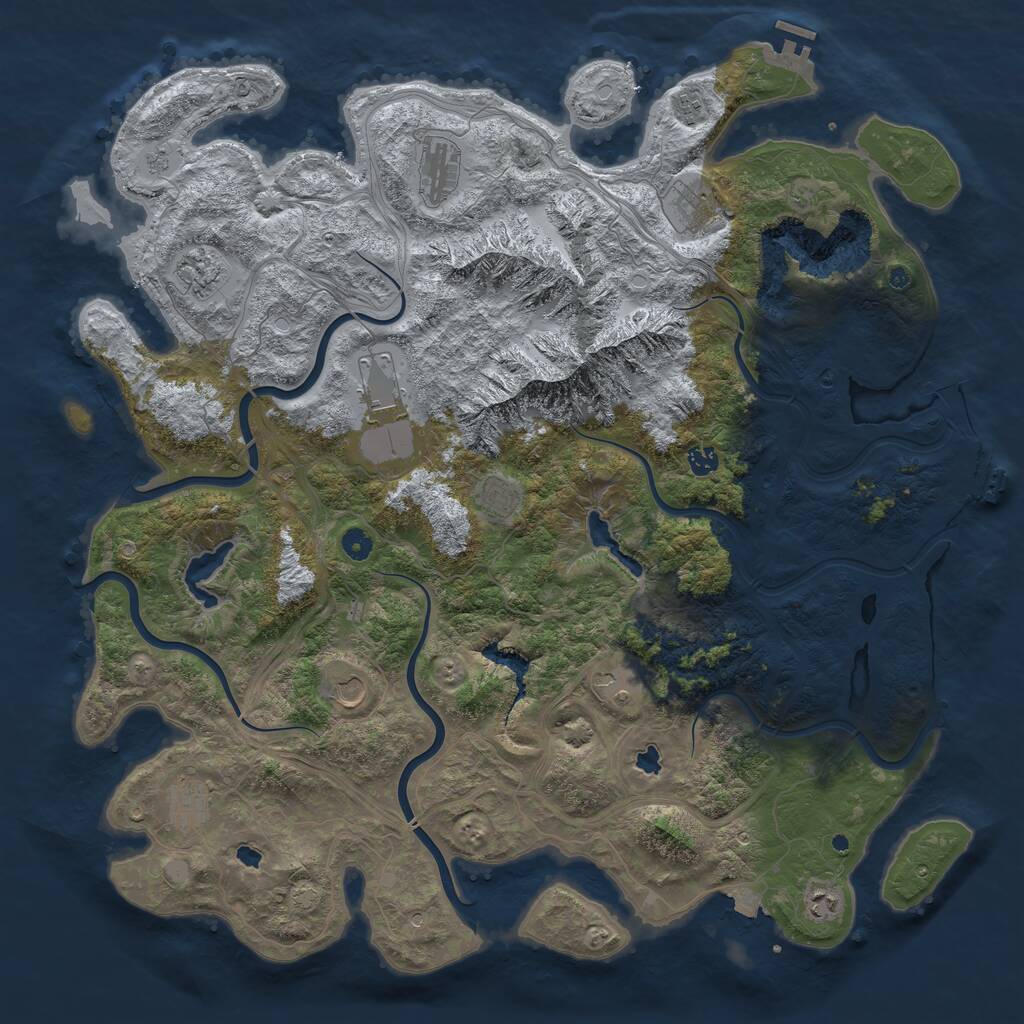 Rust Map: Procedural Map, Size: 5000, Seed: 756935169, 17 Monuments
