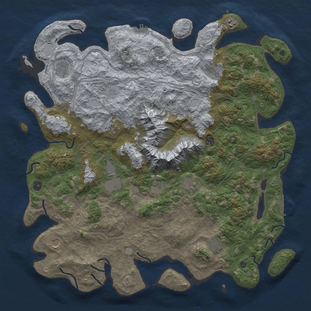 Rust Map: Procedural Map, Size: 5000, Seed: 756935169, 18 Monuments