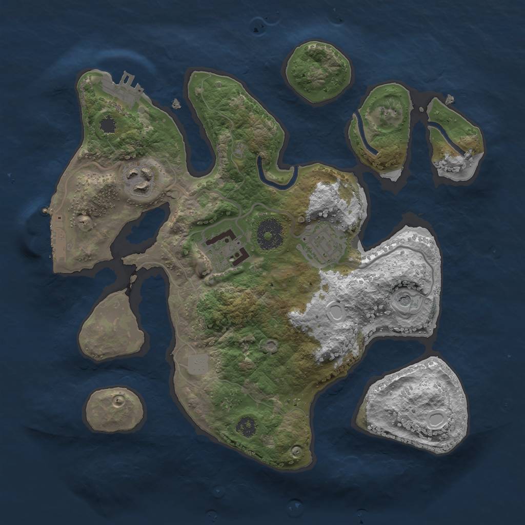Rust Map: Procedural Map, Size: 2700, Seed: 65683, 11 Monuments