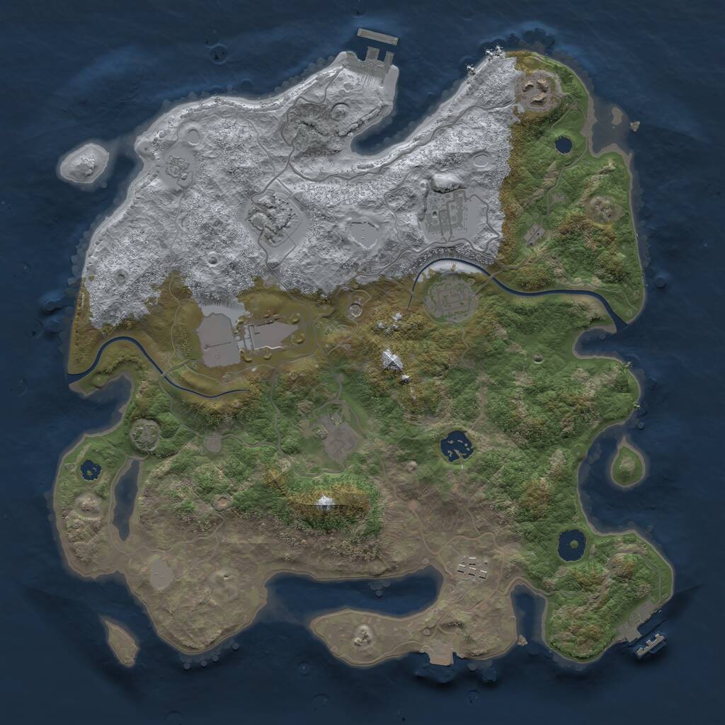 Rust Map: Procedural Map, Size: 3600, Seed: 534, 14 Monuments